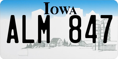 IA license plate ALM847