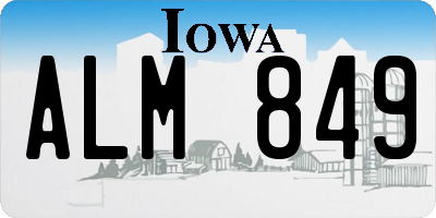 IA license plate ALM849
