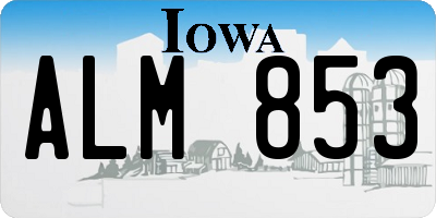 IA license plate ALM853