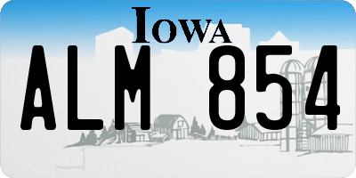IA license plate ALM854