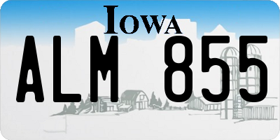 IA license plate ALM855