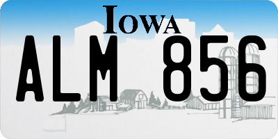 IA license plate ALM856