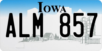 IA license plate ALM857