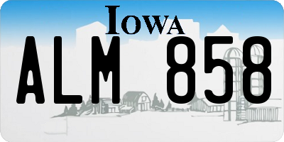 IA license plate ALM858