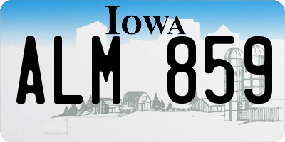 IA license plate ALM859