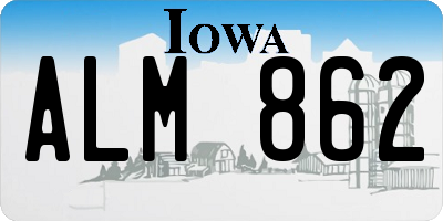 IA license plate ALM862