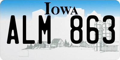 IA license plate ALM863