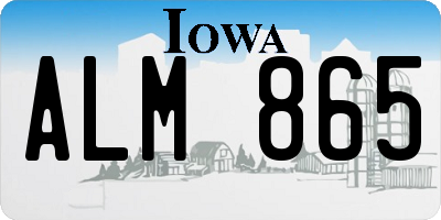 IA license plate ALM865