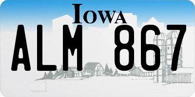 IA license plate ALM867