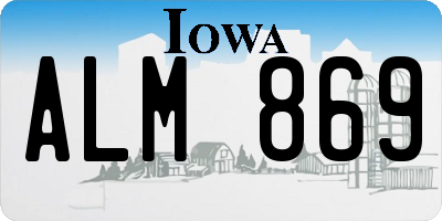 IA license plate ALM869