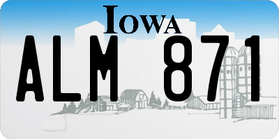 IA license plate ALM871
