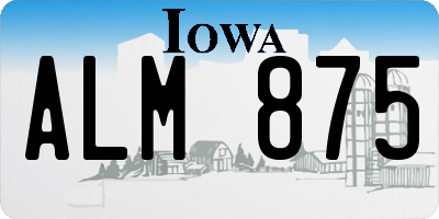 IA license plate ALM875