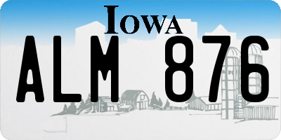 IA license plate ALM876