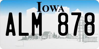 IA license plate ALM878