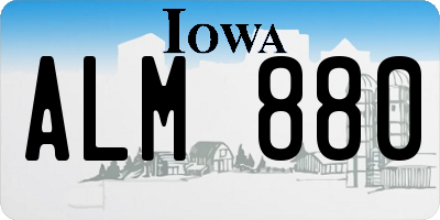 IA license plate ALM880