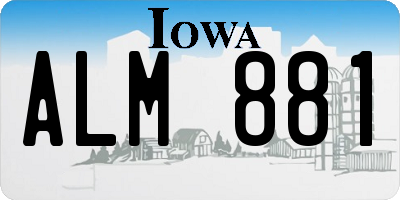 IA license plate ALM881