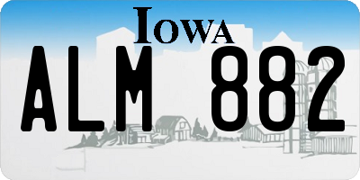IA license plate ALM882