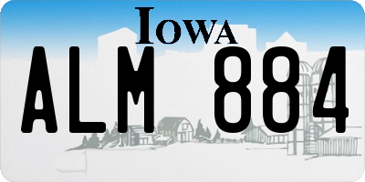 IA license plate ALM884