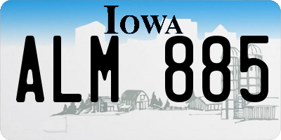 IA license plate ALM885