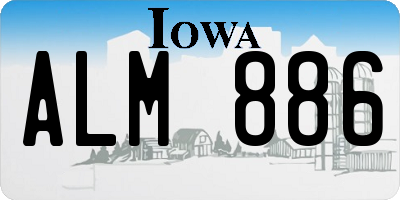 IA license plate ALM886
