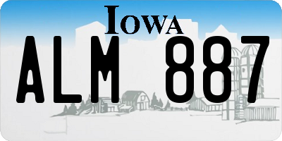 IA license plate ALM887