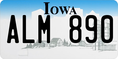 IA license plate ALM890