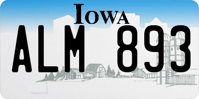 IA license plate ALM893