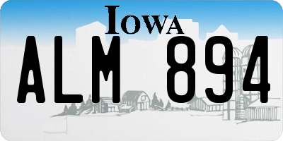 IA license plate ALM894