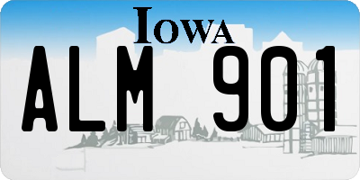 IA license plate ALM901