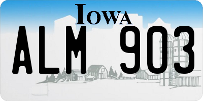 IA license plate ALM903