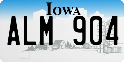 IA license plate ALM904