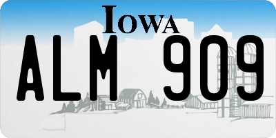 IA license plate ALM909