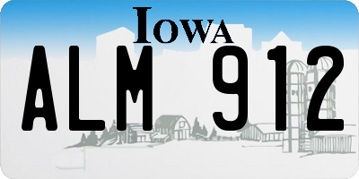 IA license plate ALM912