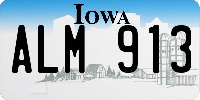 IA license plate ALM913