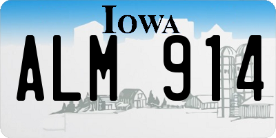 IA license plate ALM914