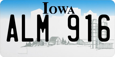 IA license plate ALM916