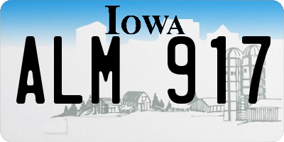 IA license plate ALM917