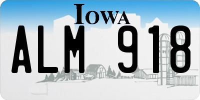 IA license plate ALM918