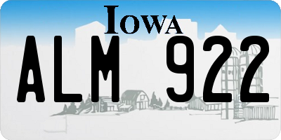 IA license plate ALM922