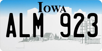 IA license plate ALM923