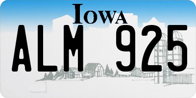 IA license plate ALM925
