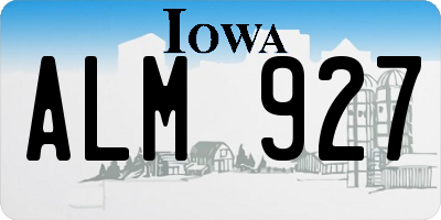 IA license plate ALM927