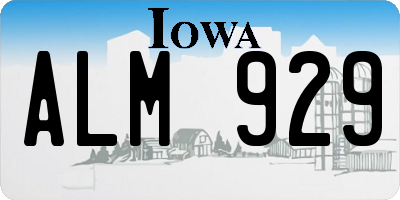 IA license plate ALM929