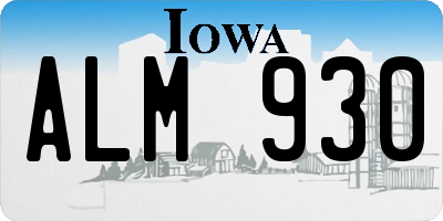 IA license plate ALM930