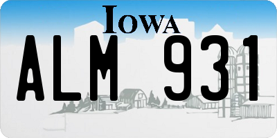 IA license plate ALM931