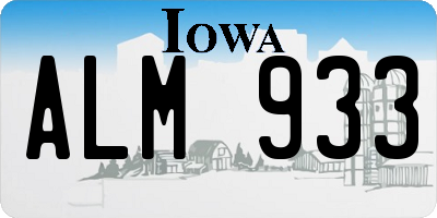 IA license plate ALM933