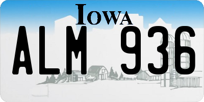 IA license plate ALM936