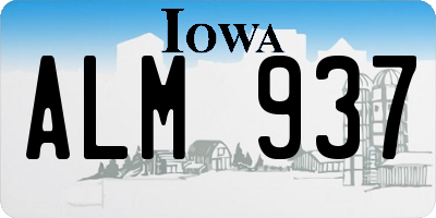 IA license plate ALM937