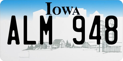 IA license plate ALM948