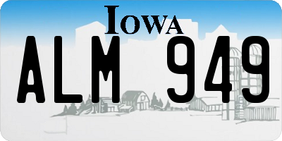 IA license plate ALM949